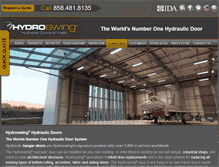 Tablet Screenshot of hydroswing-hydraulic-doors.com